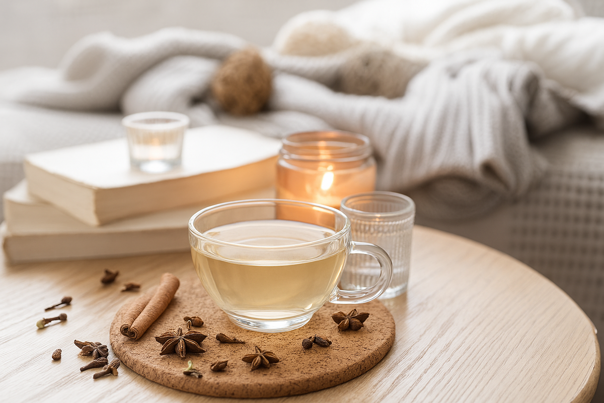 tasse de thé blanc le soir avant de dormir